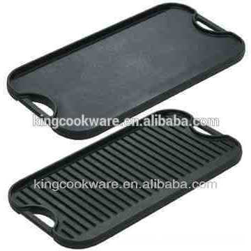 LFGB,FDA Certification and Other Cookware Type portable cast iron griddle with two grilling surface